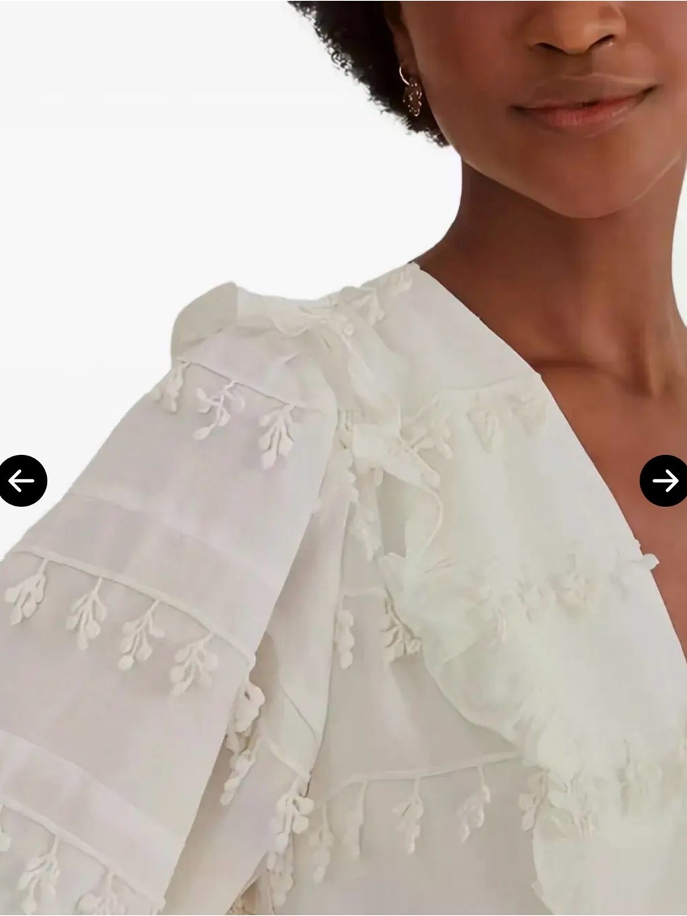 FARM Rio Ruffle Trim Dress White Small - Picture 7 of 9